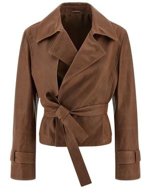 Brunello Cucinelli 'Crop' Trench Coat - Brown