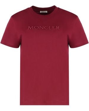 Moncler Cotton Crew-neck T-shirt - Red