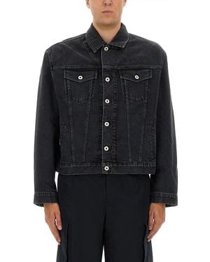 KENZO Truker Jacket With "Boke Flower" Embroidery - Black