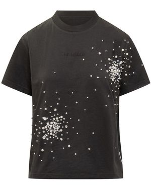 DES_PHEMMES Des Phemmes T-shirt With Rhinestones - Black