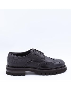 Ferragamo Leather Aspen Lace Up Shoes - Blue