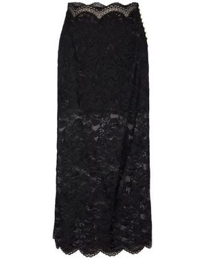 Rabanne Lace Midi Skirt - Black