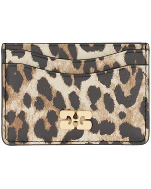 Ganni Bou Faux Leather Card Holder - Gray