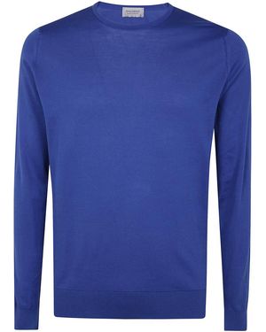 John Smedley Hatfield Long Sleeves Crewneck Pullover - Blue