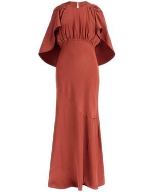 Zimmermann Maxi Dress Eden With Cape Sleeves - Red