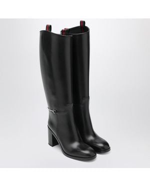 Gucci Tall Boot With Slim Horsebit - Black