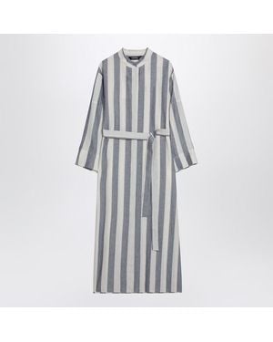 Max Mara White/blue Striped Shirt Dress - Grey