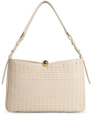 Furla Cream Leather Large 'sfera Soft' Bag - Natural