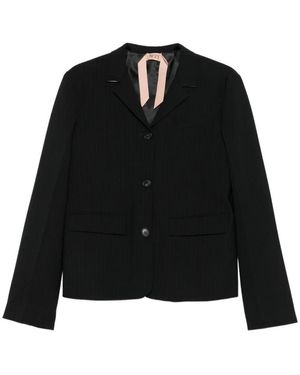 N°21 Pinstripe Three-Button Blazer - Black