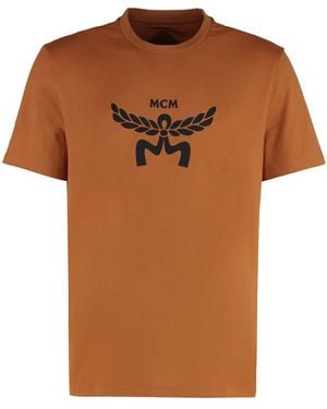 MCM Cotton Crew-Neck T-Shirt - Brown