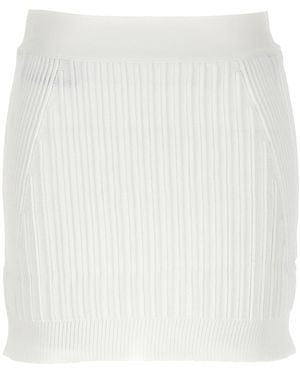 Hervé Léger 'Ottoman Low Rise Mini' Skirt - White