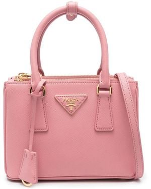 Prada Gallery Saffiano Leather Mini Bags - Pink