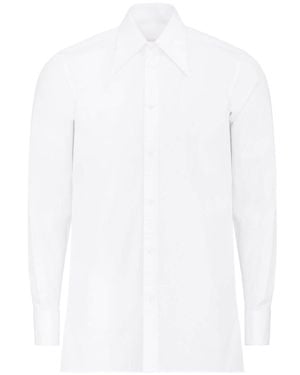 Maison Margiela Pointed Collar Cotton Shirt For - White