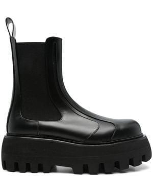 McQueen Leather Sofa Chelsea Boots - Black