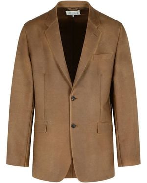 Maison Margiela Peak Lapel Wool And Mohair Blazer - Brown