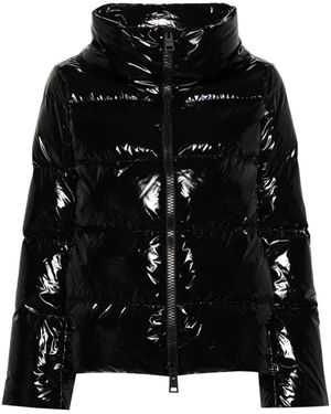 Herno Gloss Down Jacket Cape - Black