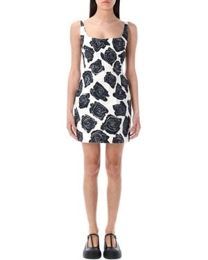Marni Bonded Poplin Mini Dress in Black | Lyst