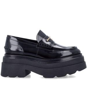 Alexander Wang Leather Carter Platform Loafers - Blue