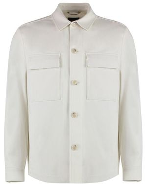 BOSS Viscose Overshirt - White