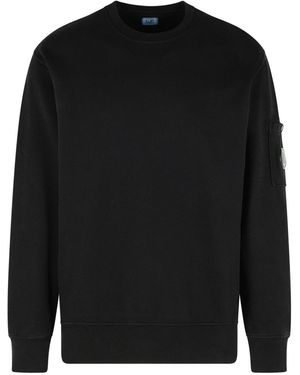 C.P. Company 'brushed' Black Cotton Sweatshirt
