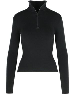 Courreges Black Merino Wool Jumper