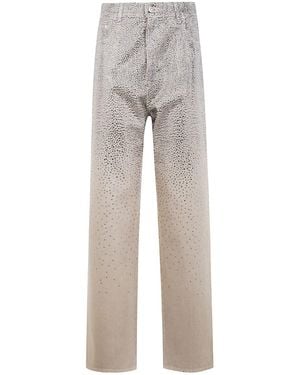 Golden Goose "Journey W's" Pant Kim Cotton Denim Full Sky Wash With Crystall Degrade' - Grey