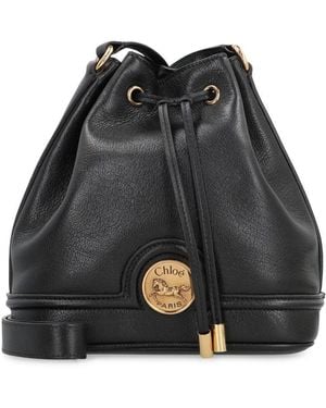Chloé Bucket Bag In Leather - Black