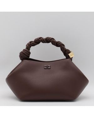 Ganni Leather Bou Small Shoulder Bag - Brown