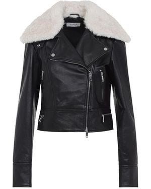 Sportmax Leather Toscana Biker Jacket - Black