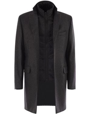 Fay Double-breasted Coat Clothing - Black