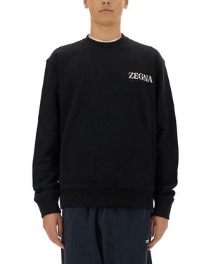 ZEGNA Cotton Sweatshirt - Black