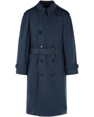 Burberry 'Highbury' Polyester Blend Trench Coat - Blue