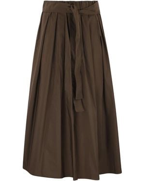 Weekend by Maxmara Zarda - Wide Taffeta Skirt - Brown