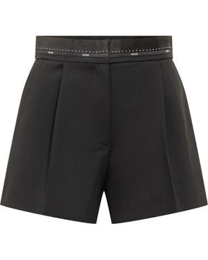 MSGM Shorts With Waist Detail - Black
