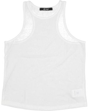 LA ROSE Light Jersey Cotton Cropped Tank Top - White