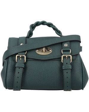 Mulberry Mini Alexa Leather Shoulder Bag With Braided Handle And Postman'S Lock - Green