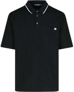 Dolce & Gabbana Cotton Polo Shirt - Black