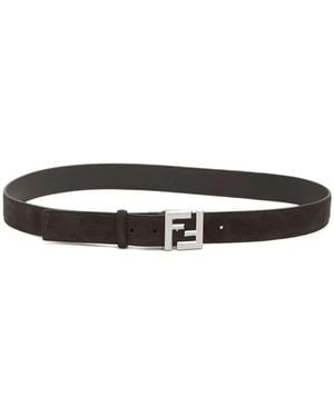 Fendi Squared Ff Belt Accessories - White