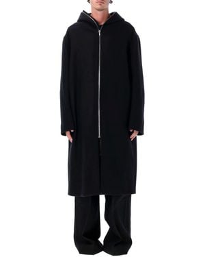Rick Owens Hooded Mac - Black