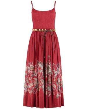 Zimmermann Rhiannon Corset Midi Dress - Red