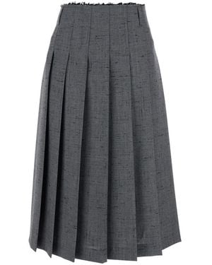 Tela Draped Skirt With Jagged Detail - Gray