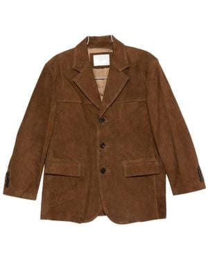 DUNST Suede Single-breasted Jacket - Brown