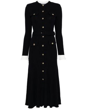 Self-Portrait Viscose Knit Midi Dress - Black