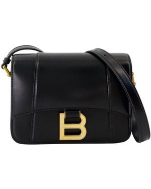 Balenciaga Hourglass Flap Small Crossbody - Black