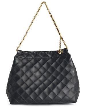 Tory Burch 'Fleming Hobo' Leather Bag - Black