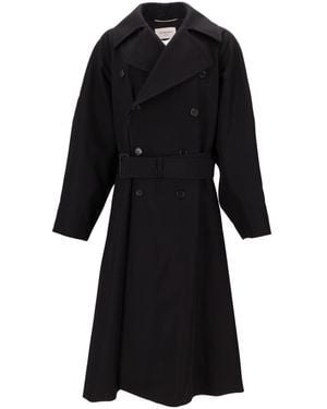 Saint Laurent Manteau Raglan Double Croise G - Black
