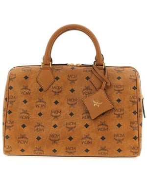 MCM 'Ella Boston' Medium Handbag - Brown