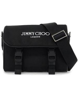 Jimmy Choo Nylon Crossbody Bag Eli With Shoulder - Black