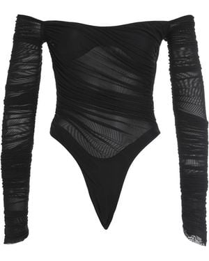 Mugler Tulle Bodysuit - Black