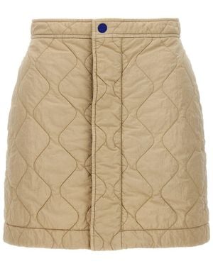 Burberry Quilted Nylon Skirt - Natural